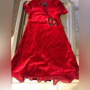 Excellent Condition Children’s Place Velour Red Dress size 5